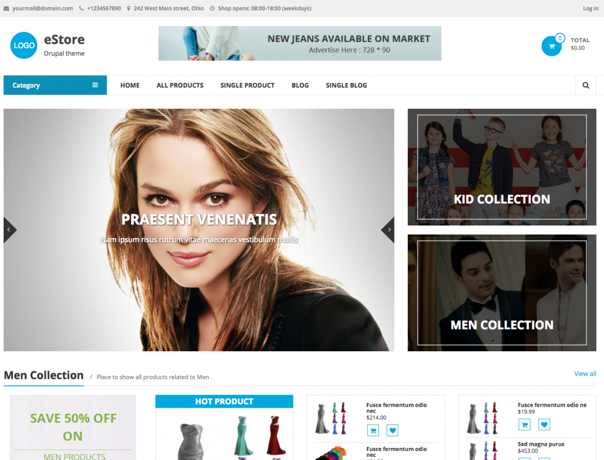 Drupal template - eStore